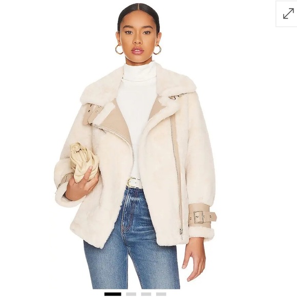 Adrienne Landau faux fur jacket Women's Cream Faux Fur Jacket - Picture 1 of 4